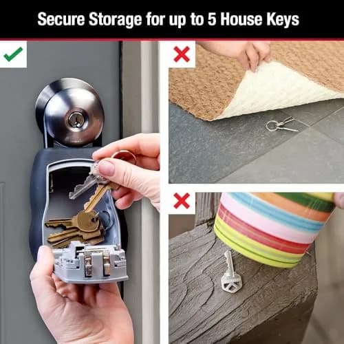 Master Lock Standard Shackle Key Lock Box - Resettable 4-Digit Combination Lock, Black, 1-Pack thumbnail 6