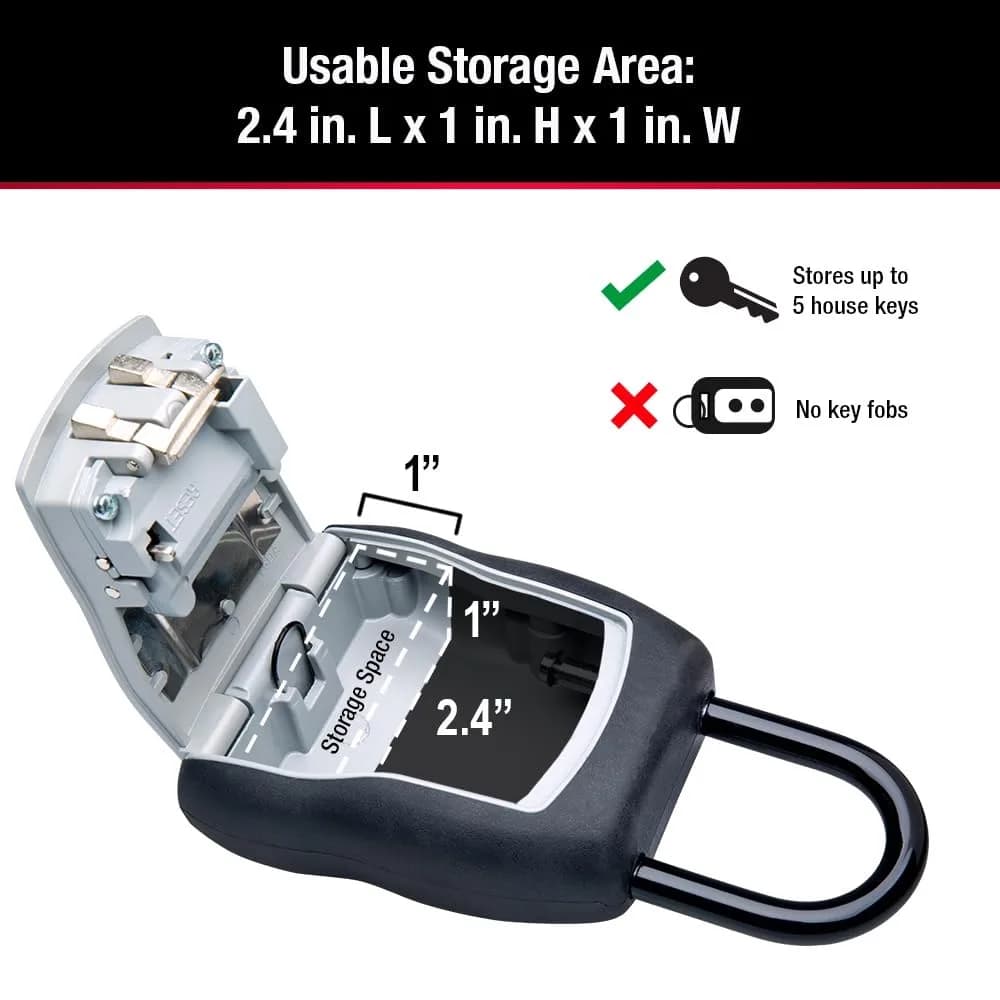 Master Lock Portable Key Lock Box 5400EC with 4-Digit Combination, Black | Holds Up to 5 Keys - view 7
