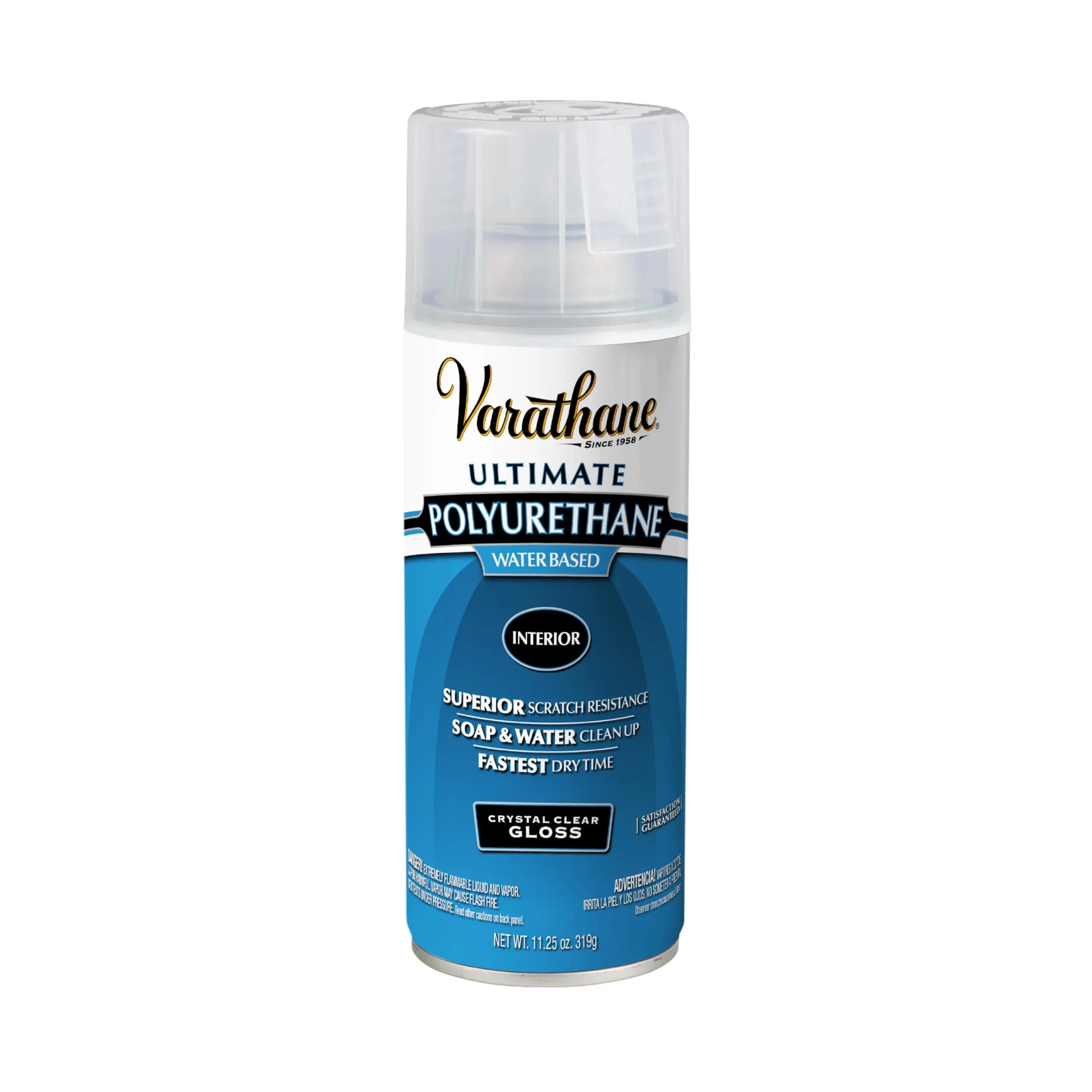 Varathane Ultimate Water-Based Gloss Polyurethane Spray 296ml (10 fl oz) | Crystal Clear Interior Wood Protection - main product image