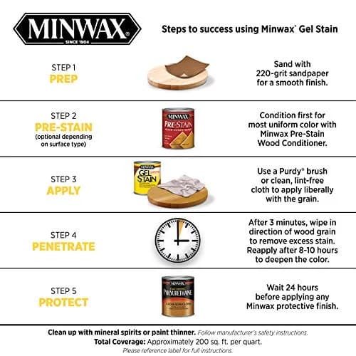 Minwax Gel Stain Mahogany 1/2 Pint | Rich Interior Wood Finish with Control thumbnail 5
