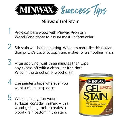 Minwax Gel Stain Mahogany 1/2 Pint | Rich Interior Wood Finish with Control thumbnail 6