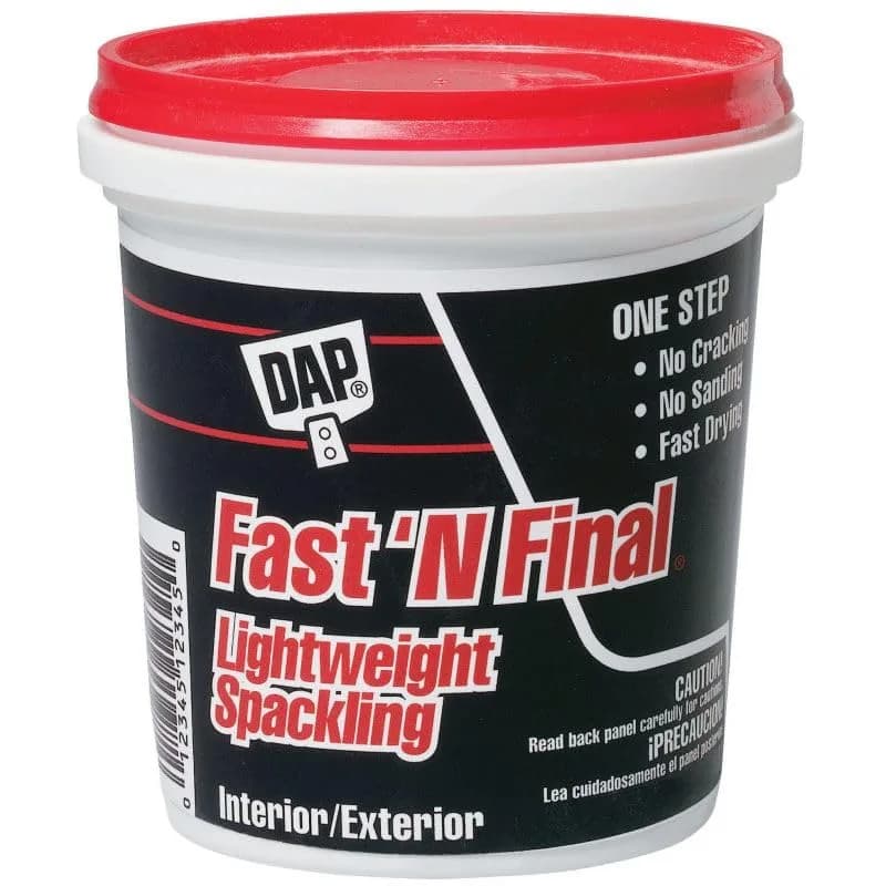 DAP Fast 'N Final Lightweight Spackling White 8 Oz (227 g) | Pack of 12 | Repairs Walls, Ceilings, Woodwork - main product image