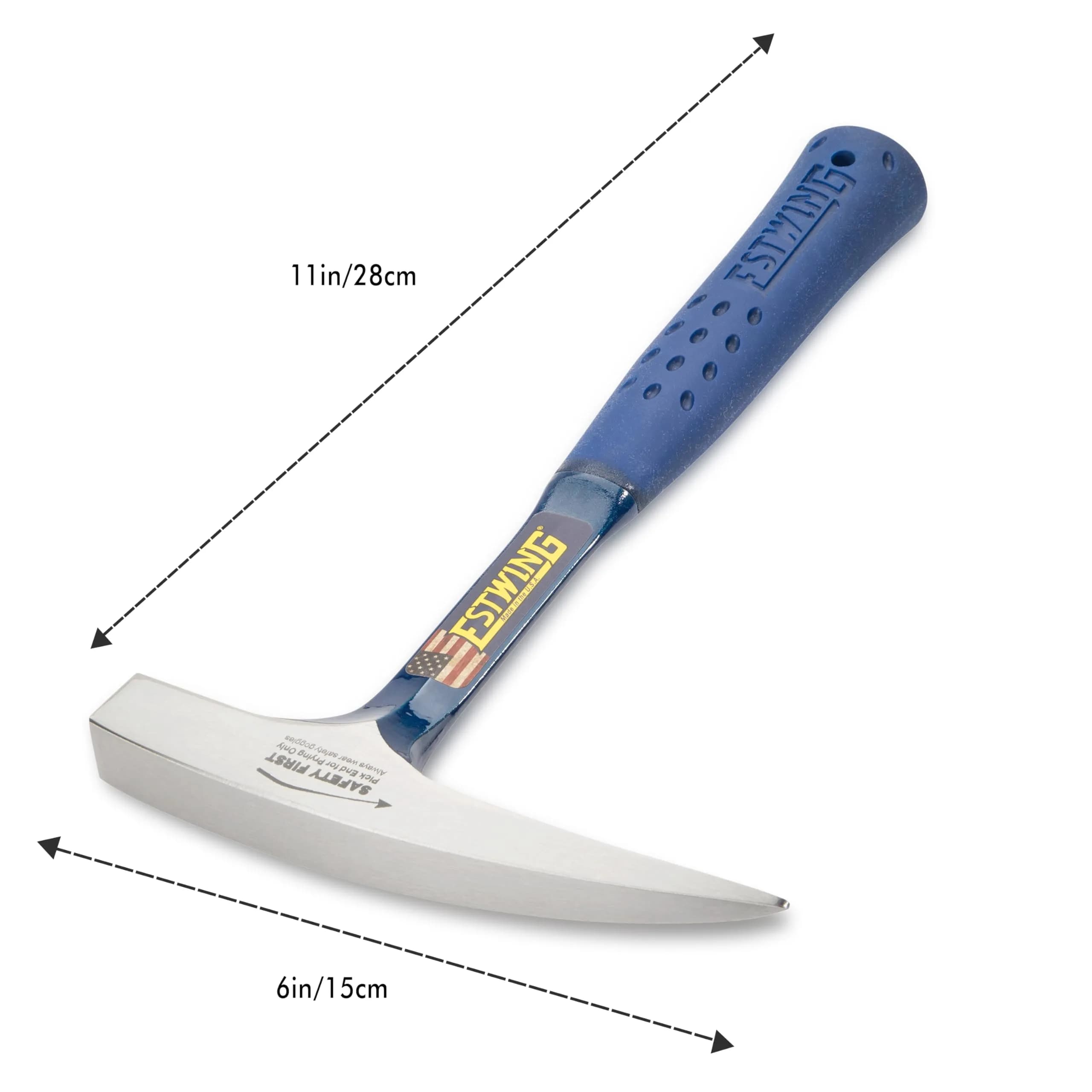 Estwing Rock Pick Geology Hammer 14 oz (397 g) with Pointed Tip & Shock Reduction Grip | Forged Steel - view 2