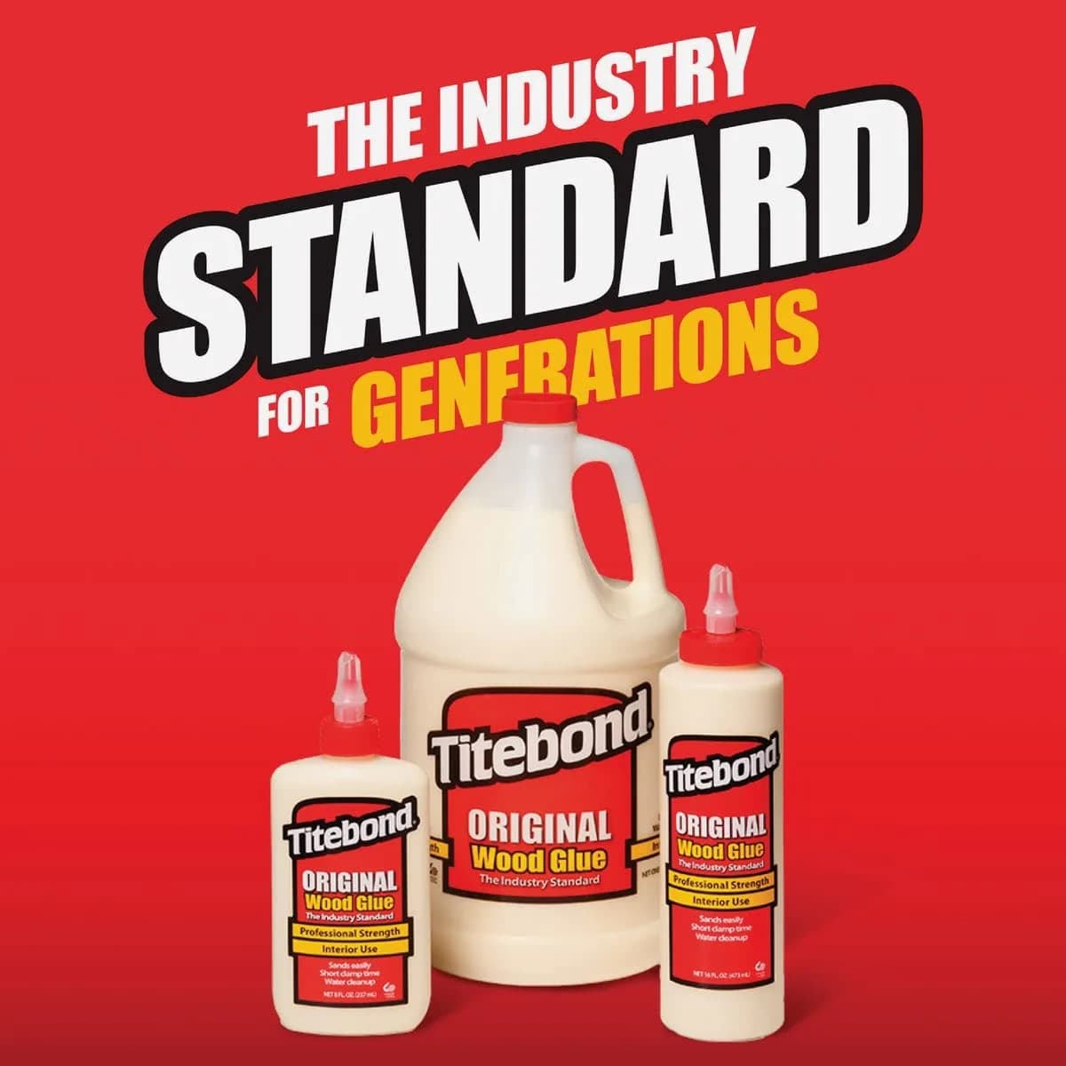 Titebond Original Wood Glue Gallon Yellow | Bonds Stronger Than Wood, Fast Set, Water Cleanup - view 2