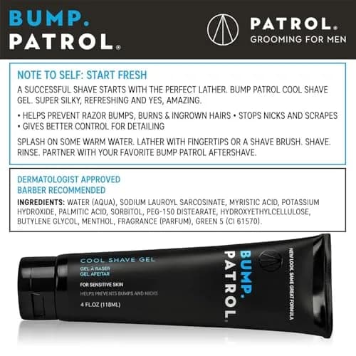 Bump Patrol Cool Shave Gel - Sensitive Clear Shaving Gel with Menthol 118ml (4 Fl Oz) | Prevents Razor Burn, Bumps, Ingrown Hair - view 2