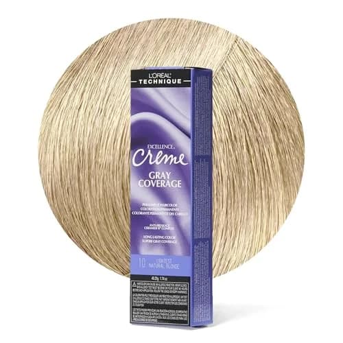 L'Oréal Technique Excellence Crème Permanent Hair Color 10 Lightest Natural Blonde 50ml (1.74 Fl Oz) | Superb Gray Coverage thumbnail 1