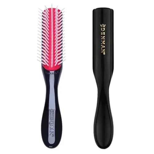 Denman D14 Curly Hair Brush 5-Row Styling Brush Black/Red | Detangles, Defines Curls, Smooths Frizz thumbnail 1