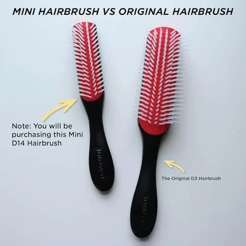 Denman D14 Curly Hair Brush 5-Row Styling Brush Black/Red | Detangles, Defines Curls, Smooths Frizz thumbnail 8
