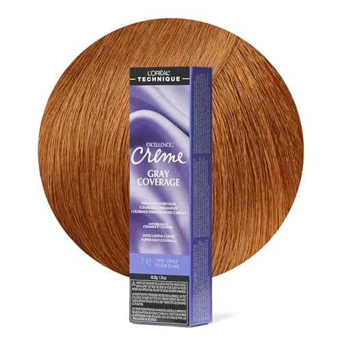 L'Oréal Technique Excellence Crème Permanent Hair Color – Dark Copper Golden Blonde 1.74 Fl Oz (51.5 ml) | Superb Gray Coverage thumbnail 1