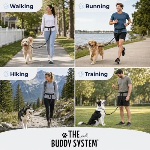 The Buddy System Hands Free Dog Leash Regular Size | Adjustable, Tangle-Free, USA-Imported (70-120 chars) thumbnail 6