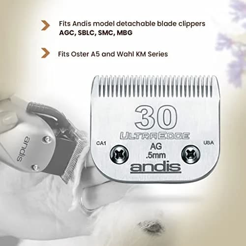 Andis UltraEdge Blade Size 30 1/50in Chrome | Professional Pet Grooming Blade for Large Animals thumbnail 8