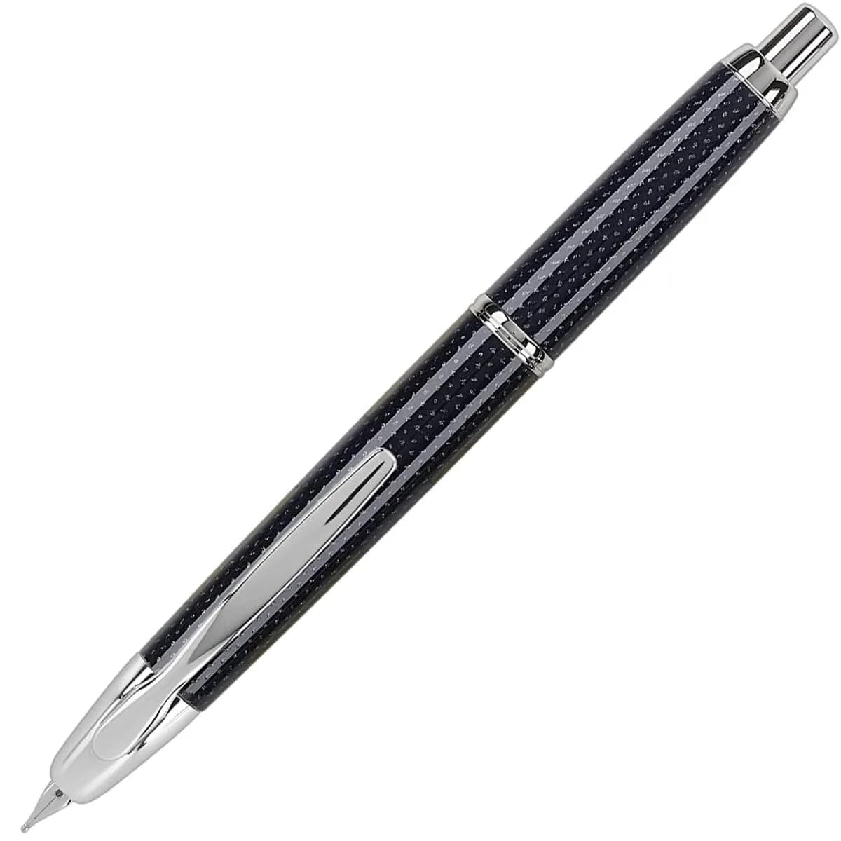 PILOT Vanishing Point Collection Retractable Fountain Pen, Blue Carbonesque with Rhodium Accents, Fine Nib, 16.7cm (6.7in) | Patented Retractable Nib Design - main product image