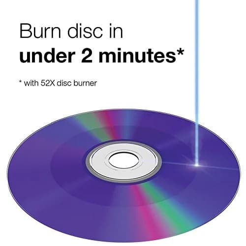 Verbatim DataLifePlus White Thermal Printable CD-R 700MB 52X (50pk Spindle, 80 Min) | Archival Quality for Audio & Data thumbnail 4