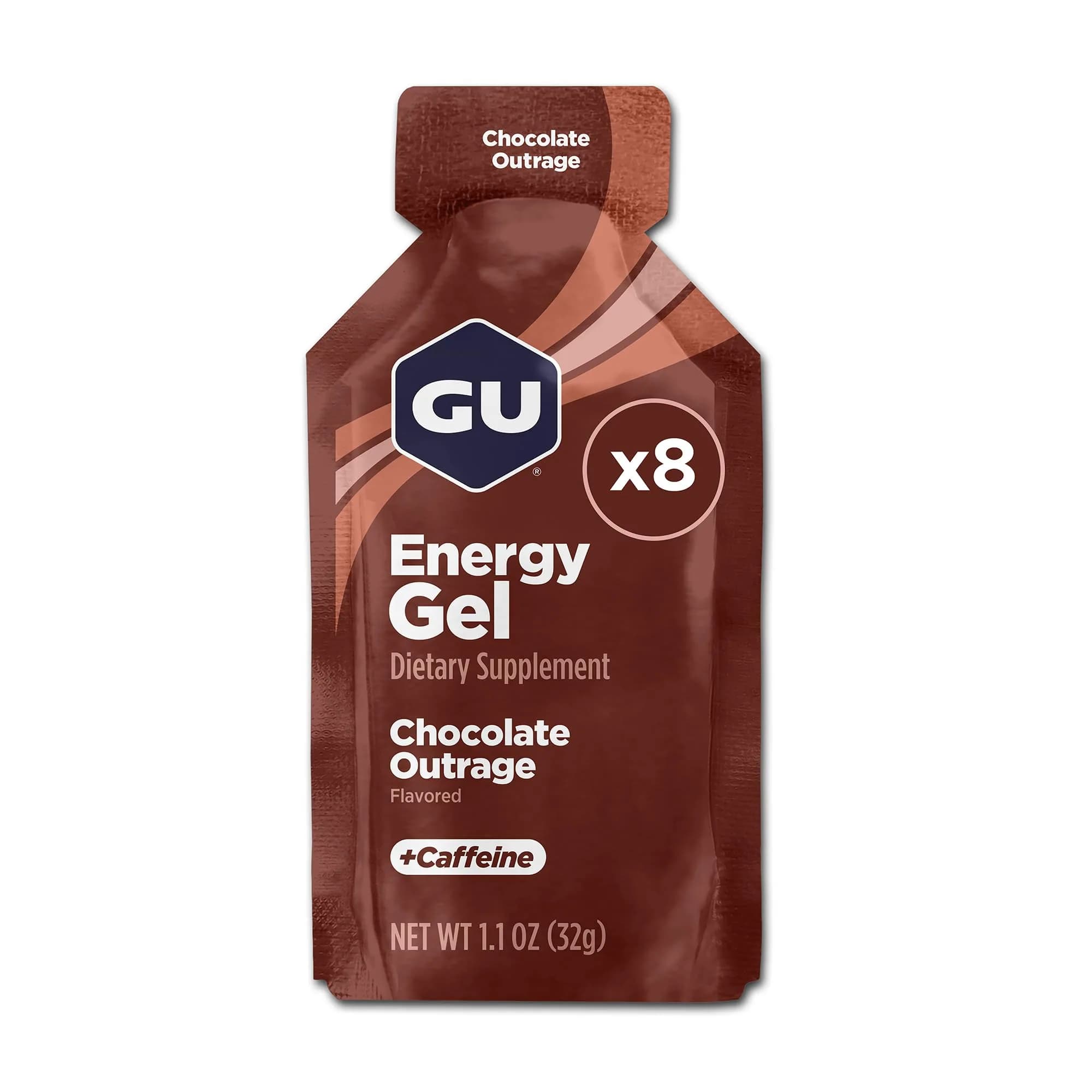 GU Energy Chocolate Outrage Energy Gel 32g (1.1 oz) | Dual-Source Carbs for Sustained Energy - main product image