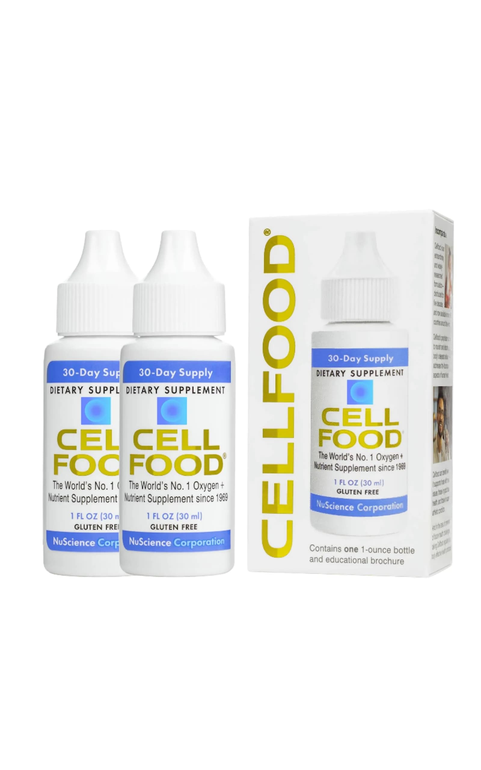 Cellfood Oxygen Boost Liquid Supplement 1 fl oz (2 Pack) | World's #1 Selling Oxygen Supplement for Energy & Wellness