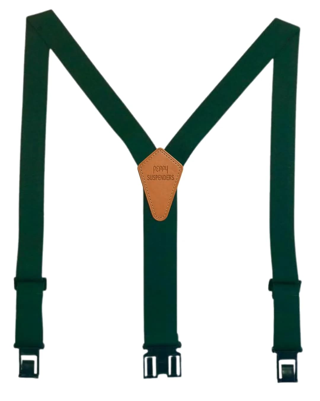 PERRY SUSPENDERS Big & Tall Hunter Green 1 1/2" Belt Hook Suspender (Tall) thumbnail 1