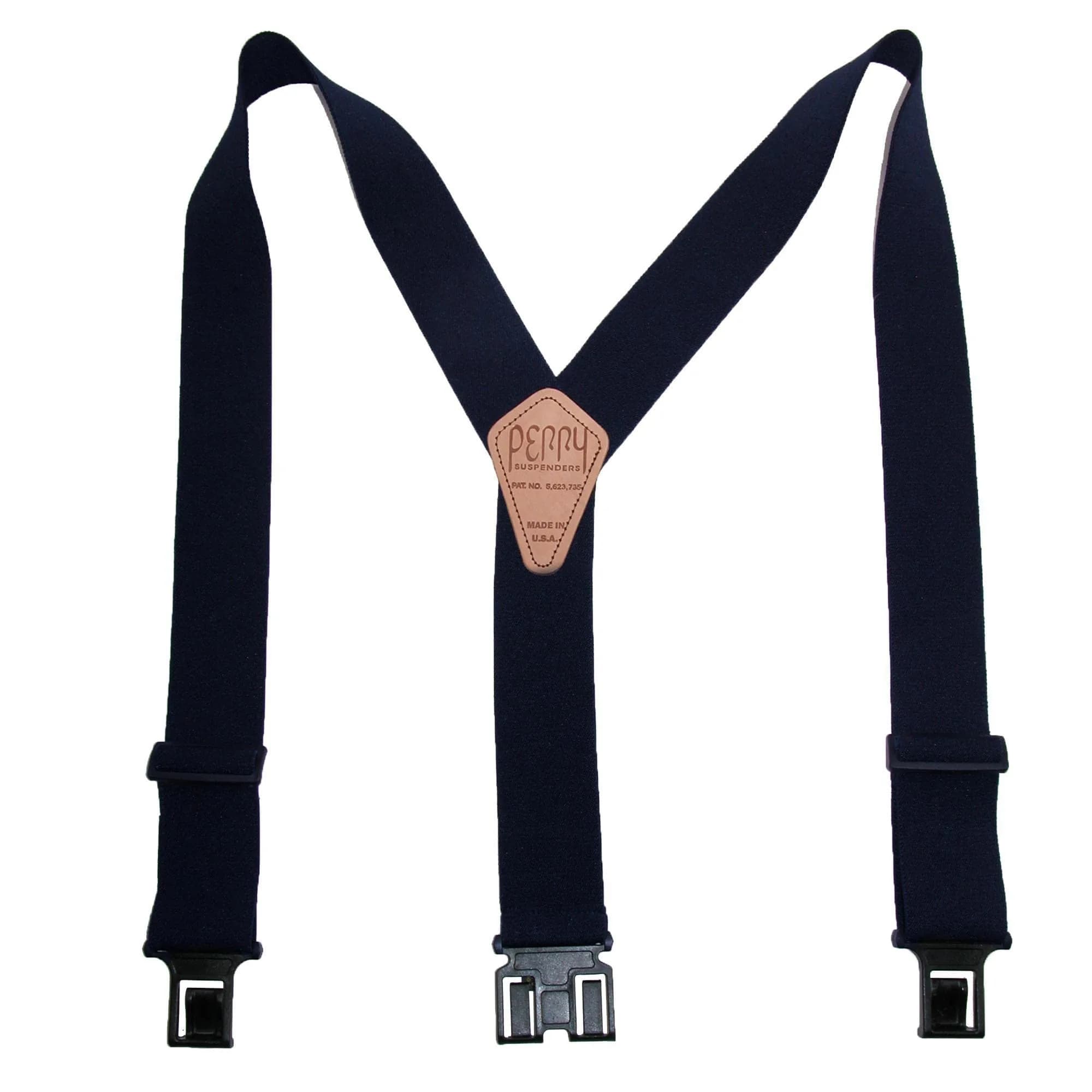 PERRY SUSPENDERS™ 2" Original Suspenders, Navy | Durable Belt Hook Design for Men