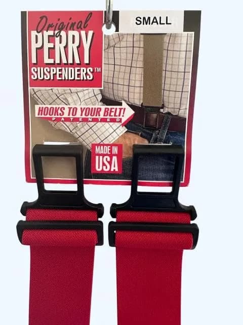 PERRY SUSPENDERS™ 2" Original Suspenders, Red | Durable Belt Hook Design for All-Day Comfort thumbnail 3