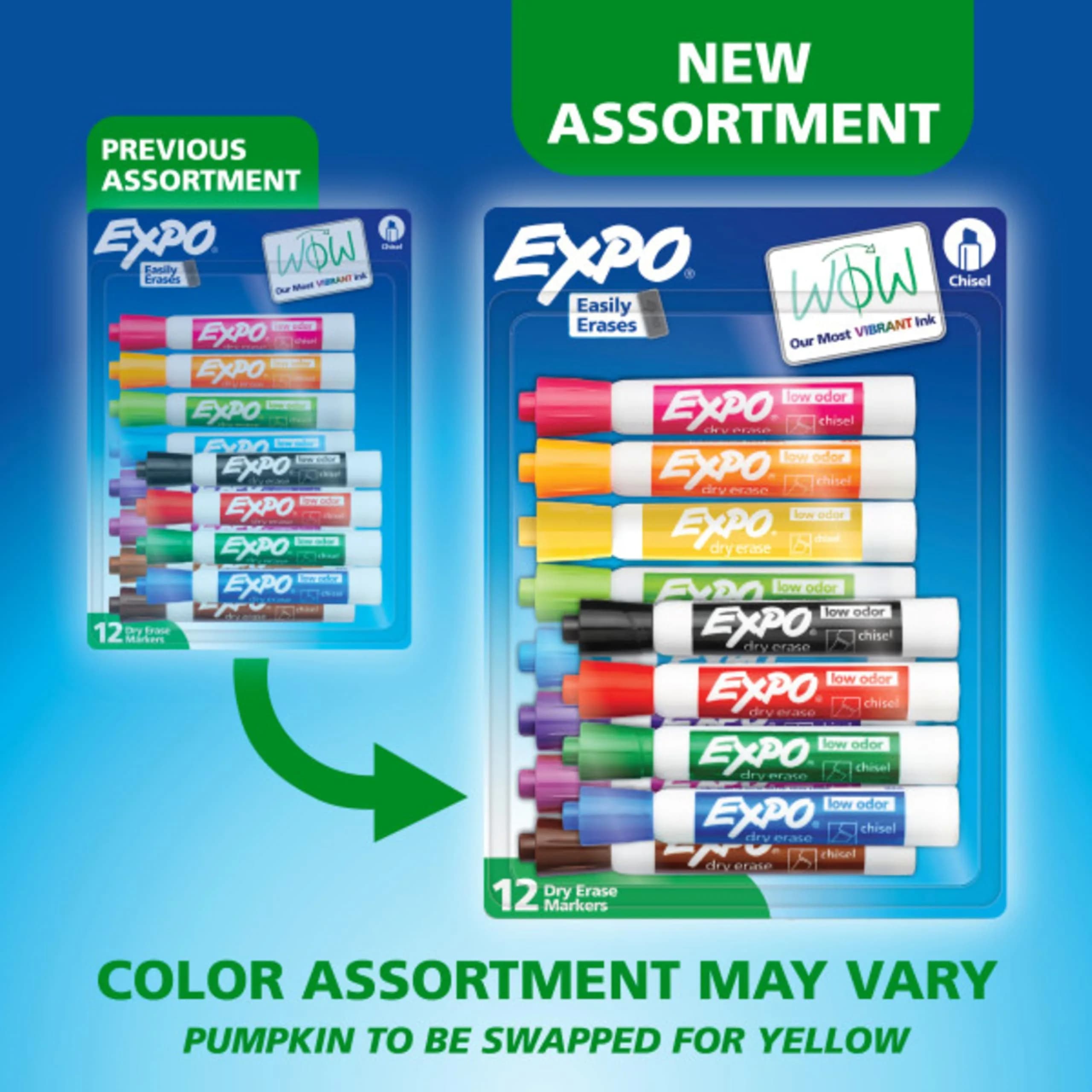 EXPO Dry Erase Markers, Low Odor, Chisel Tip, 12 Count | Vibrant Ink for Whiteboards & Non-Porous Surfaces - view 2