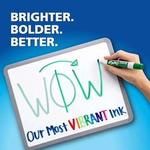 EXPO Dry Erase Markers, Low Odor, Chisel Tip, 12 Count | Vibrant Ink for Whiteboards & Non-Porous Surfaces thumbnail 3