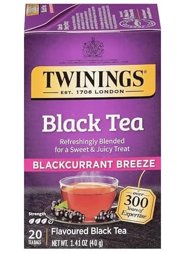 Twinings Blackcurrant Breeze Black Tea Bags 20 | Fruity & Caffeinated (70-120 chars) thumbnail 1