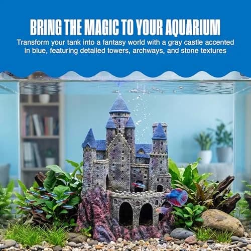 Penn-Plax Age-of-Magic Wizard's Castle Aquarium Decor Large 10" (25.4 cm) | Safe Resin for Freshwater & Saltwater Tanks thumbnail 2