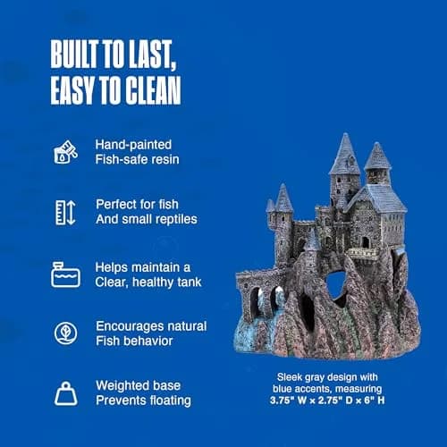 Penn-Plax Enchanted Castle Aquarium Decoration Small | Safe for Freshwater and Saltwater Fish Tanks thumbnail 4