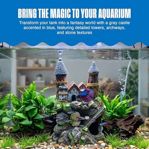 Penn-Plax Enchanted Castle Aquarium Decoration Small | Safe for Freshwater and Saltwater Fish Tanks thumbnail 2