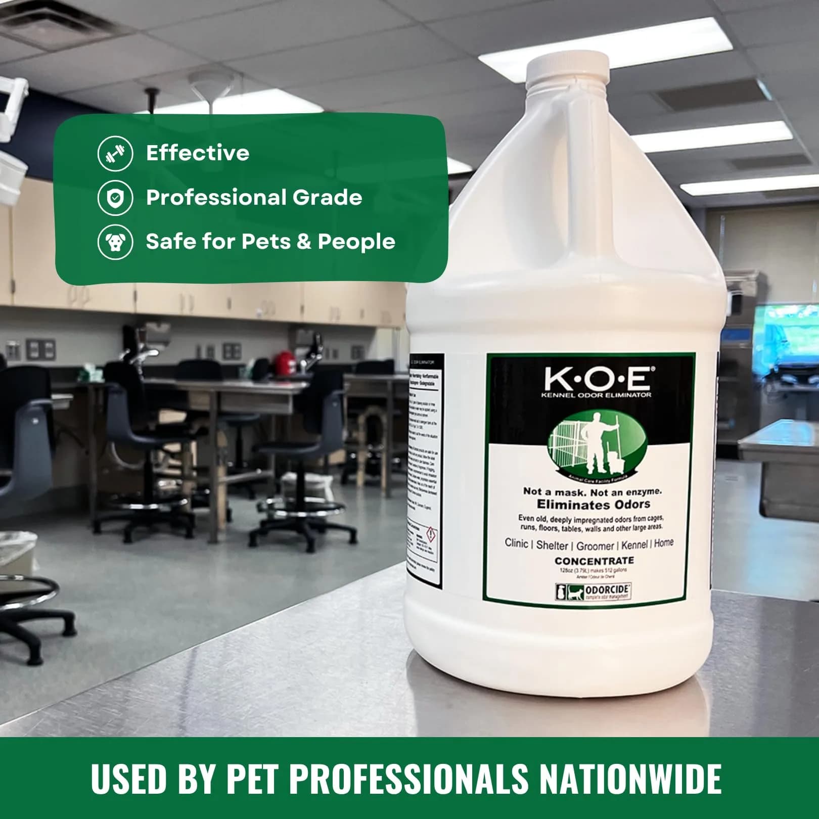 Odorcide K.O.E. Kennel Odor Eliminator Concentrate 3.78 L (128 Fl Oz) | Non-Enzymatic Formula for Strong Pet Odors - view 6
