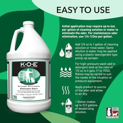 Odorcide K.O.E. Kennel Odor Eliminator Concentrate 3.78 L (128 Fl Oz) | Non-Enzymatic Formula for Strong Pet Odors thumbnail 2