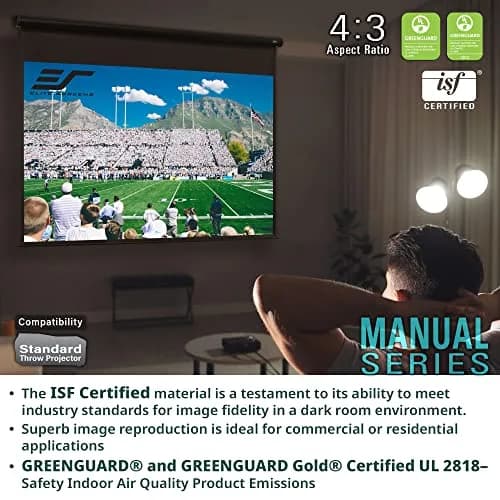 Elite Screens Manual Series 100-INCH 16:9 Pull Down Projector Screen with AUTO LOCK, 8K/4K Ultra HD, Black thumbnail 2