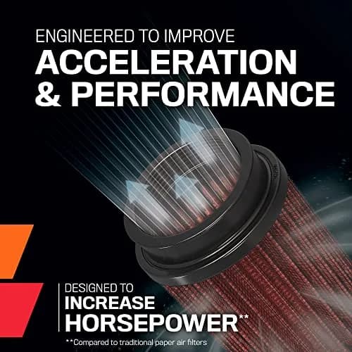 K&N High-Flow Universal Clamp-On Air Filter: 5" Height, 2.125" Flange, Round Shape, RB-0510 | Engineered for Performance thumbnail 2