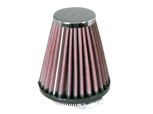 K&N High-Flow Universal Clamp-On Air Filter 2.0625 In Flange Diameter | Reusable, High Performance thumbnail 1
