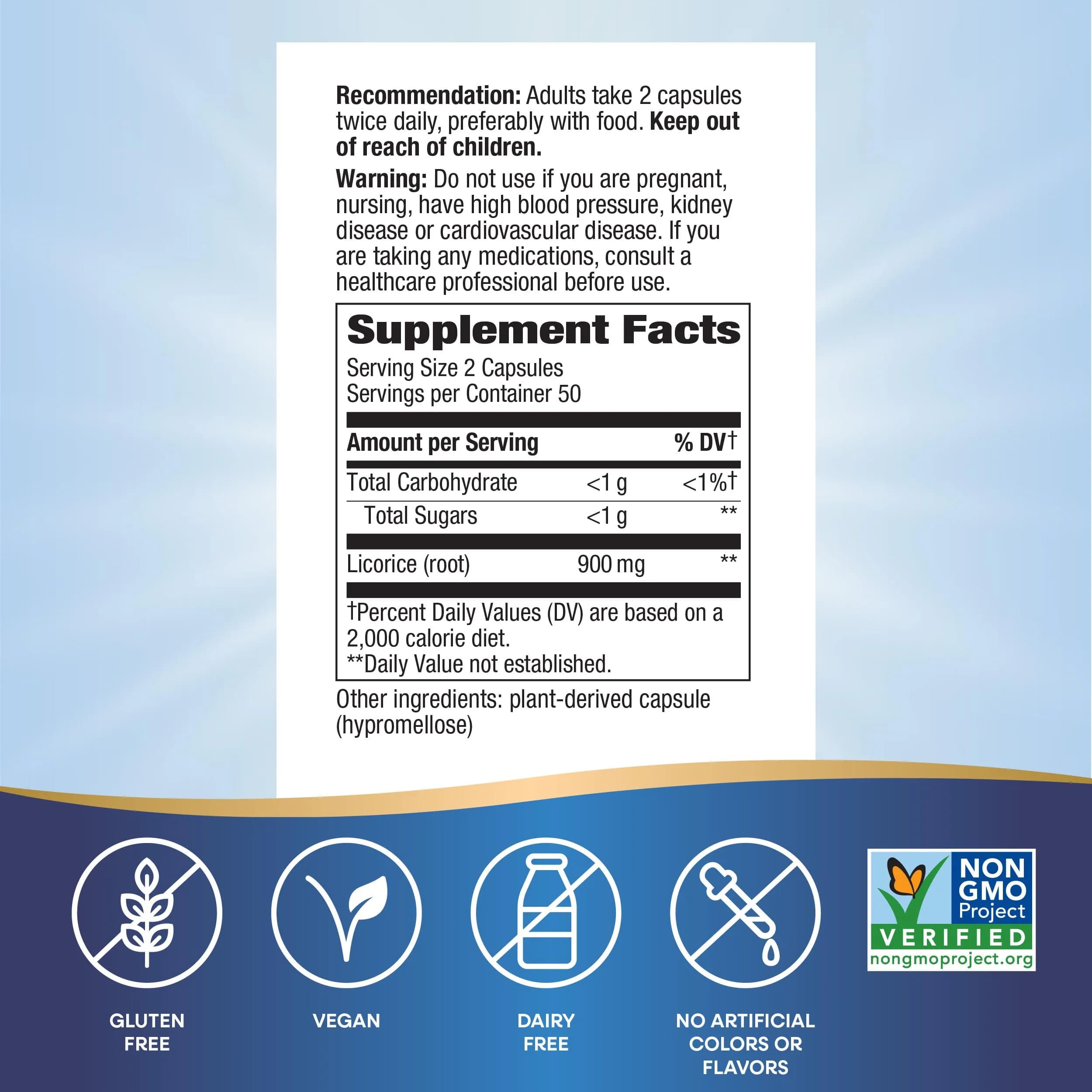 Nature's Way Licorice Root Capsules 900 mg 100 ct | Traditional Digestive Support - view 5