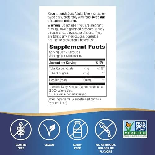 Nature's Way Licorice Root Capsules 900 mg 100 ct | Traditional Digestive Support thumbnail 5