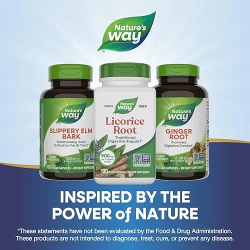 Nature's Way Licorice Root Capsules 900 mg 100 ct | Traditional Digestive Support thumbnail 7