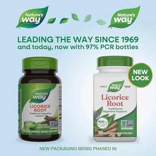 Nature's Way Licorice Root Capsules 900 mg 100 ct | Traditional Digestive Support thumbnail 2