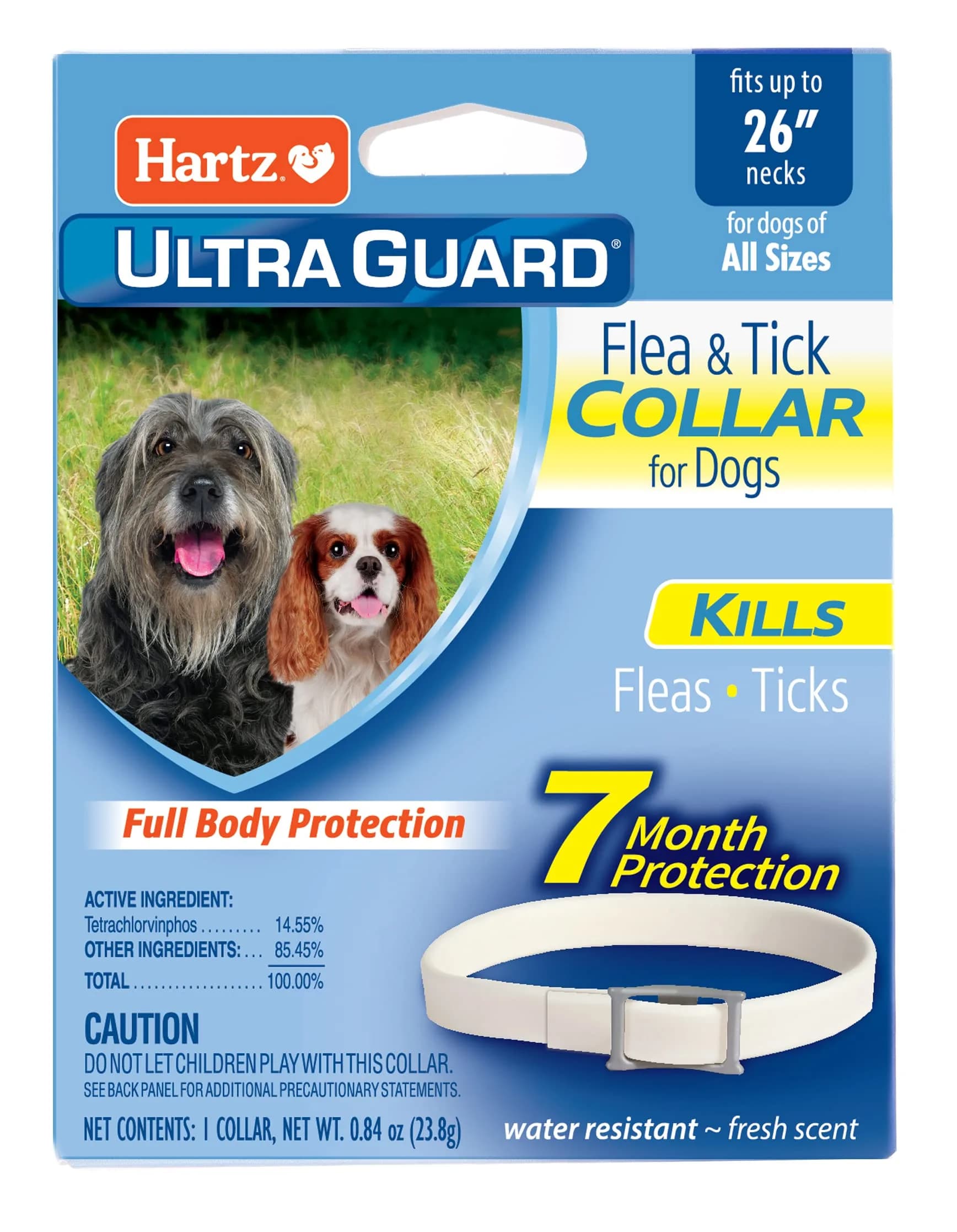 Hartz UltraGuard White Flea & Tick Collar for Dogs & Puppies, Up to 26 Inch Neck - main product image