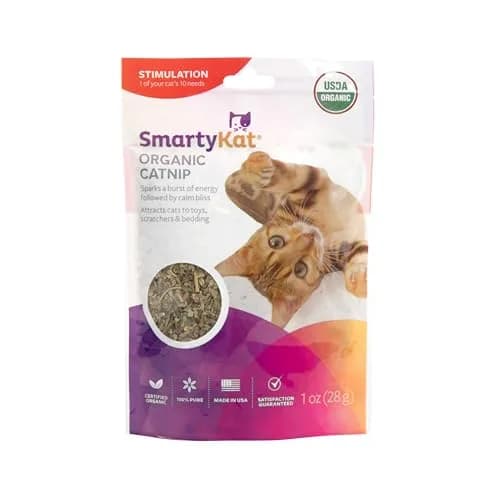 SmartyKat Organic Catnip & Silvervine Blend for Cats & Kittens, 1 oz (28.35 g) | Potent Natural Stimulant thumbnail 1