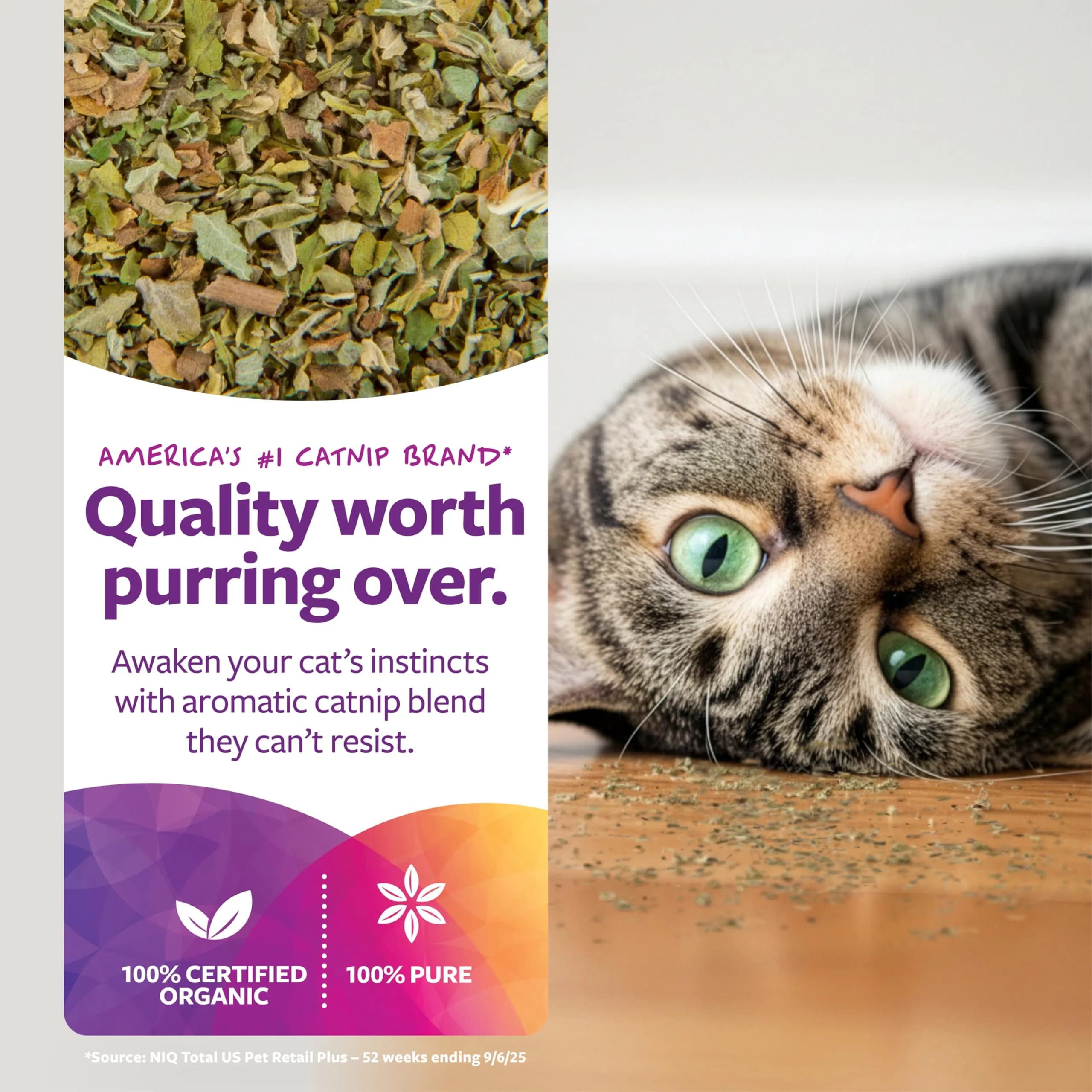 SmartyKat Organic Catnip & Silvervine Blend for Cats & Kittens, 1 oz (28.35 g) | Potent Natural Stimulant - view 2