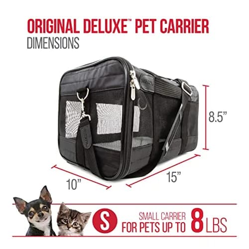 Sherpa Original Deluxe Travel Pet Carrier, Airline Approved & Guaranteed On Board - Black, Small | Compact, Airline Friendly & Versatile thumbnail 3