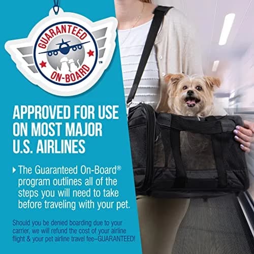 Sherpa Original Deluxe Travel Pet Carrier, Airline Approved & Guaranteed On Board - Black, Small | Compact, Airline Friendly & Versatile thumbnail 4