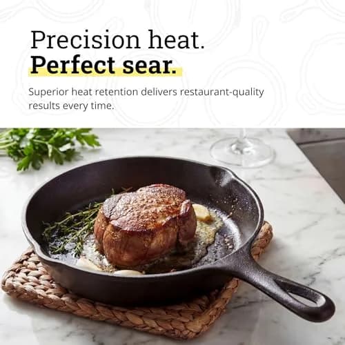 Lodge Seasoned Cast Iron Skillet 6.5 Inch | Naturally Non-Stick Cookware for Oven, Stove, Grill, Campfire thumbnail 4