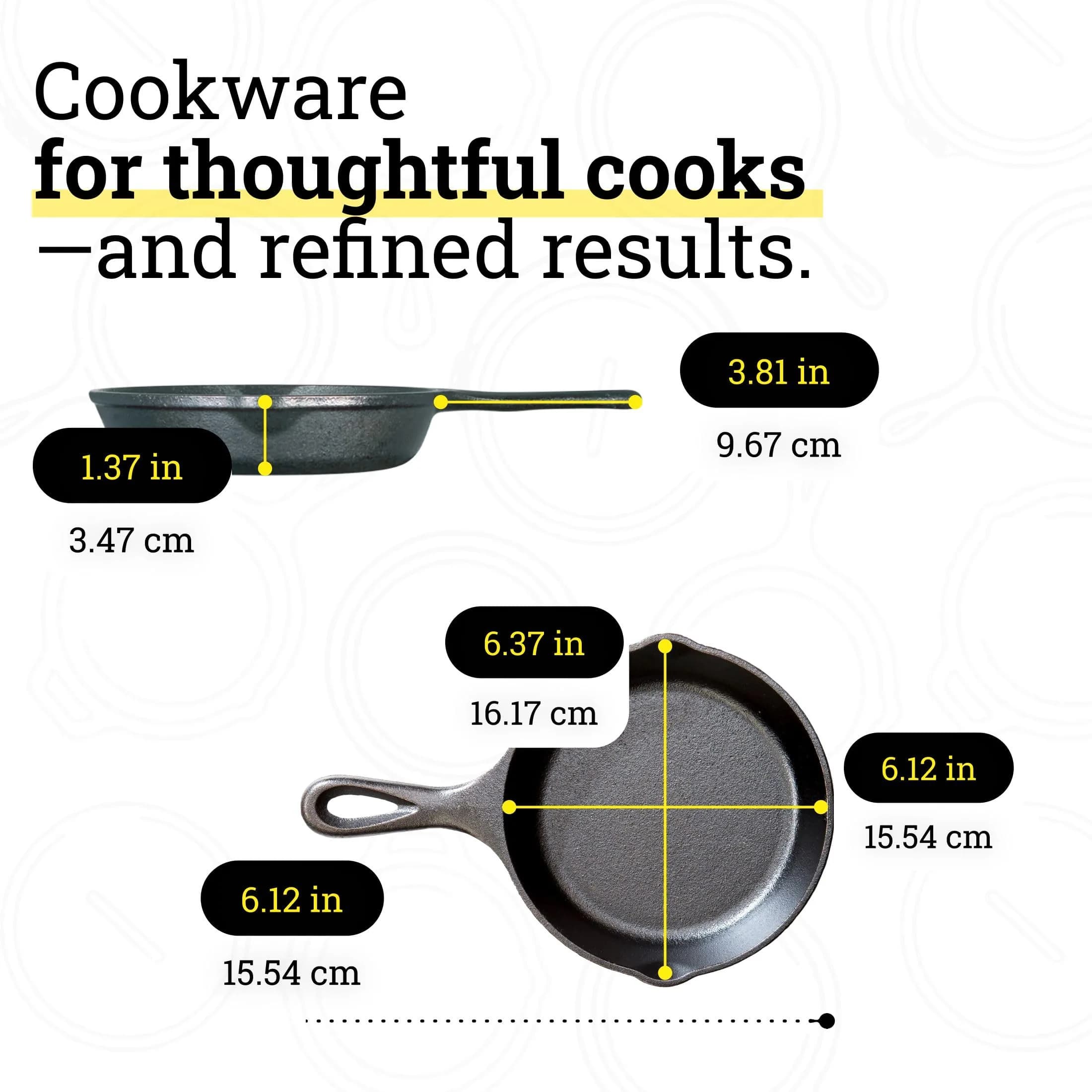 Lodge Seasoned Cast Iron Skillet 6.5 Inch | Naturally Non-Stick Cookware for Oven, Stove, Grill, Campfire - view 6