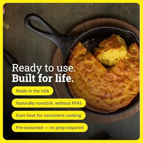Lodge Seasoned Cast Iron Skillet 6.5 Inch | Naturally Non-Stick Cookware for Oven, Stove, Grill, Campfire thumbnail 3