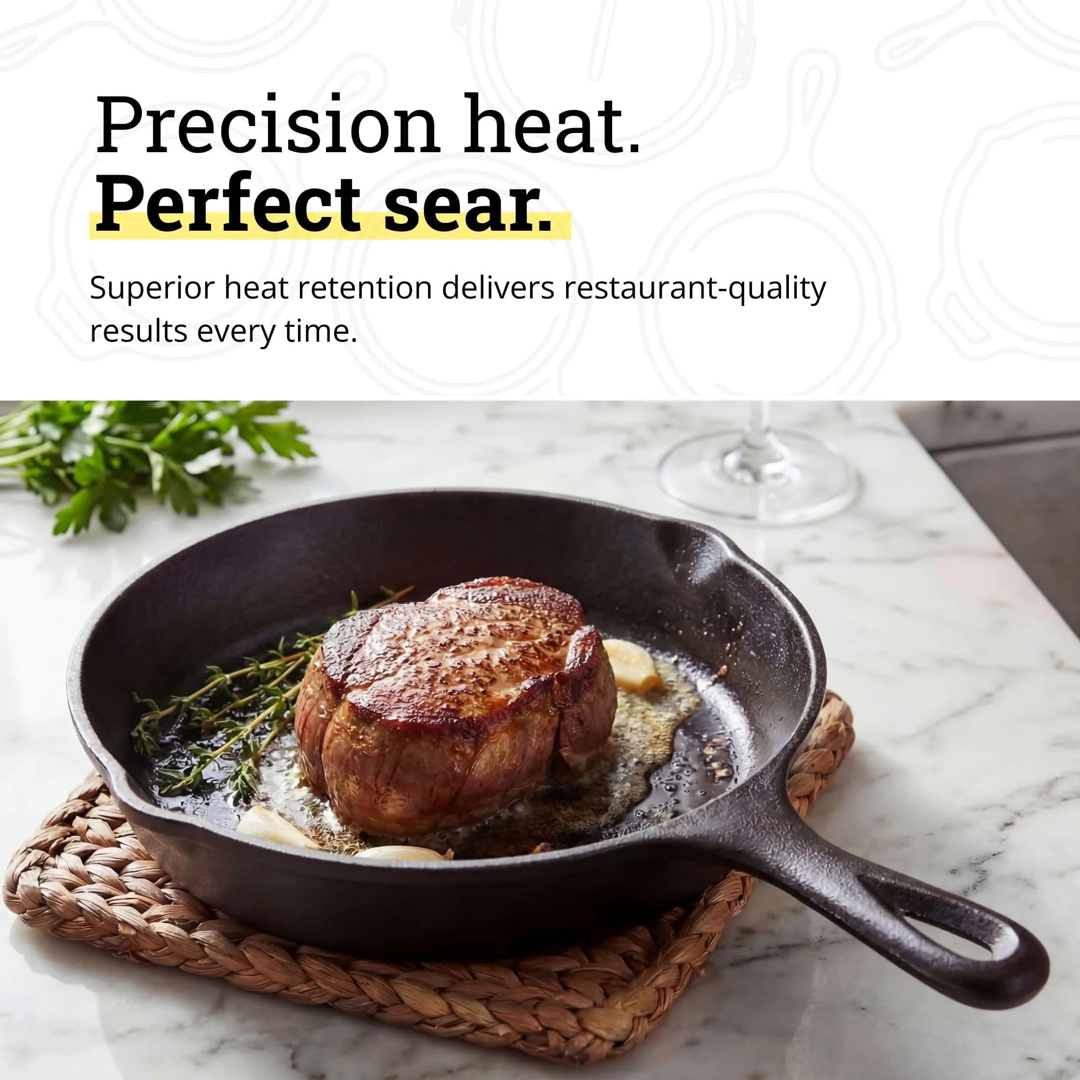 Lodge Seasoned Cast Iron Skillet 6.5 Inch | Naturally Non-Stick Cookware for Oven, Stove, Grill, Campfire - view 4