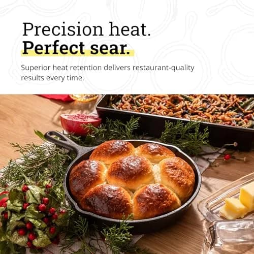 Lodge 9 Inch Seasoned Cast Iron Skillet | Naturally Non-Stick & Oven Safe thumbnail 5