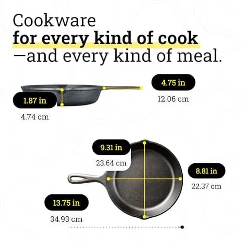 Lodge 9 Inch Seasoned Cast Iron Skillet | Naturally Non-Stick & Oven Safe thumbnail 7
