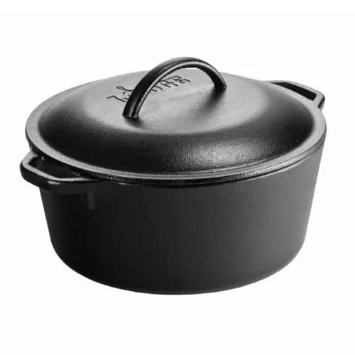 Lodge Cast Iron Dutch Oven with Loop Handle, Oven-Safe, 5 Quart (4.7 L) | Sourdough Bread Baking & Slow Cooking thumbnail 1