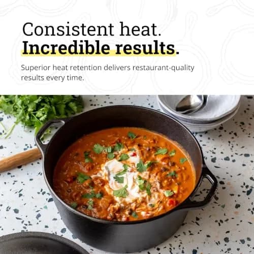 Lodge Cast Iron Dutch Oven with Loop Handle, Oven-Safe, 5 Quart (4.7 L) | Sourdough Bread Baking & Slow Cooking thumbnail 4